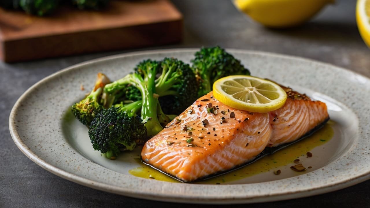 Filetes de Salmón al Horno con Brócoli